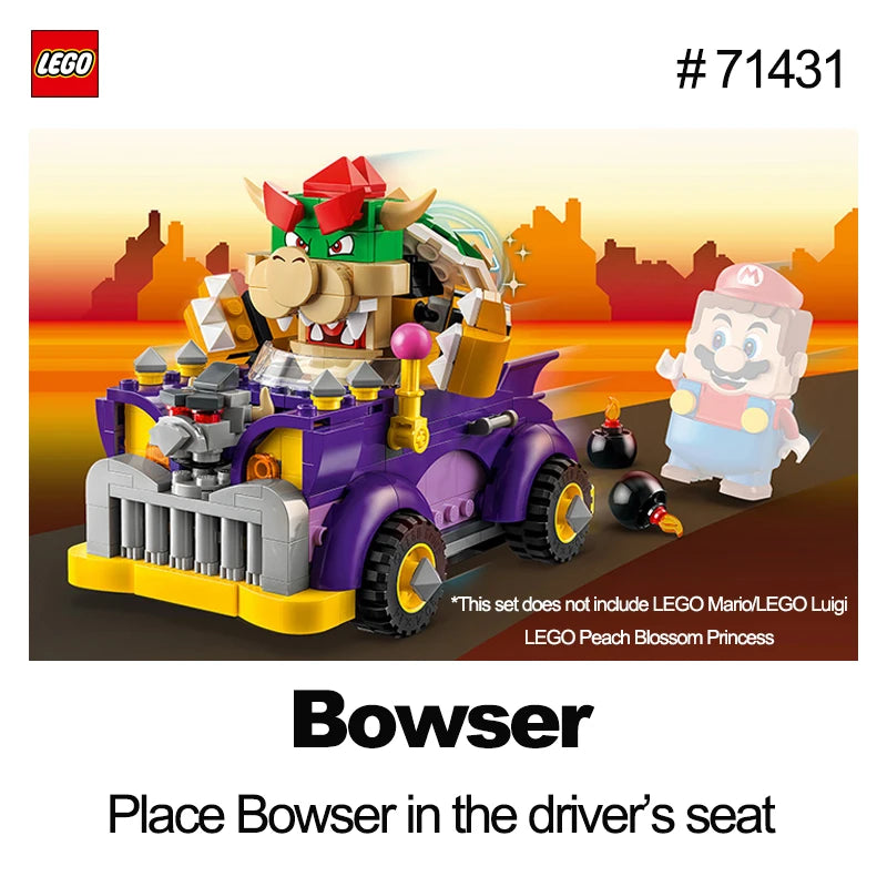 LEGO 71431 Bowser's Muscle Car Expansion Set 458 Pcs Super Mario series DIY Toys For Boys Girl Children Gift ages 8+