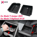 For Tesla Model Y Juniper 2025 & Model 3 Highland 2024 2025 ABS Center Console Organizer Tray Armrest Storage Box Accessories