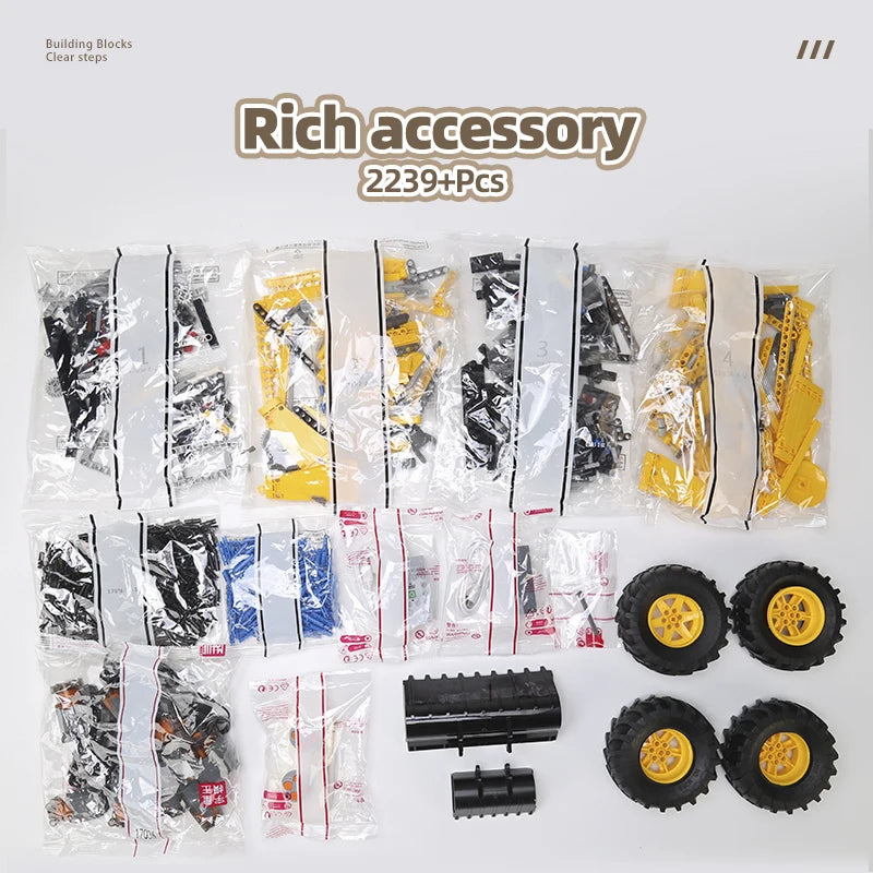 Mould King 17036 Technical Car Toys The MOC-86258 Backhoe Loader Model Assembly Engineering Building Block Kids Christmas Gift