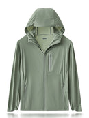 Men Summer Jacket UPF50+ UV Blocking Skin Coats Nylon/Spandex Breathable Quick Dry Light&Thin Sun Protection Hooded Windbreakers