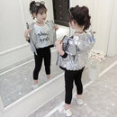 Fashion Shiny Baby Girl's Bomber Jacket New Spring Fall Baseball Jacket Girl Kids Bright Outerwear Tops Outfits Windbreaker Coat