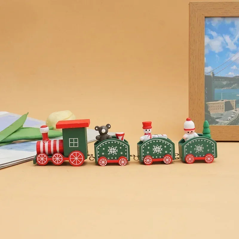 New Wooden/Plastic Train Christmas Ornament Merry Christmas Decoration for Home 2023 Xmas Gifts Noel Natal Navidad New Year 2024