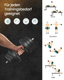 SONGMICS 2-in-1 dumbbell 2x10 kg dumbbell set for home, 1 pair