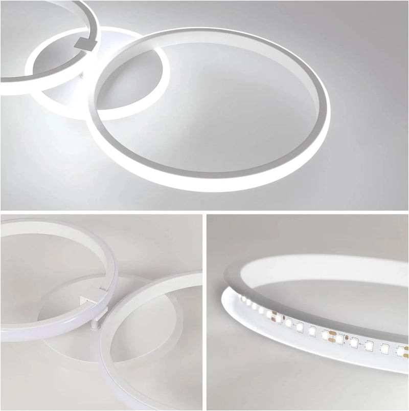 Modern LED Ceiling Light,42W 3500LM Round Ceiling Lamp,LED Chandelier Ceiling Light Made of Acrylic for Bedroom 6500K