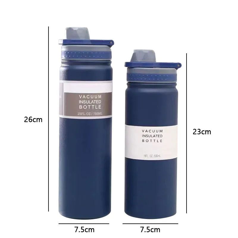 500/750ml Thermos Cup 304 Stainless Steel Coffee Cup Large Capacity Sport Water Bottle Portable Travel Office Vacuum Cups