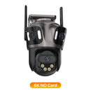 6K HD Outdoor Wifi PTZ Camera Three Lens 4K Dual Screen IP Camera Auto Tracking Color Night Video Surveillance CCTV P2P iCsee