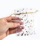 50Pcs Eid Mubarak Decoration Mesh Bag Organza Hot Stamping Silver Star Moon Candy Gift Drawstring Packaging Bag Party Supplies