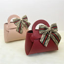 10pcs Easter Leather Mini Gift Bags With Bow Ribbon Packaging Box Wedding for Guest Candy Handbag Bag Birthday Party Decor bag