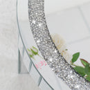 Crushed Crystal Round Coffee Table Glitz Sparkle Diamond Sofa Side Accent Table Bedside Table