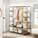 SONGMICS Fabric Wardrobe, Portable Wardrobe for Bedroom, Clothes Rail with Non-Woven Fabric Cover, Clothes Storage Organise