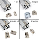 20X M3 M4 M5 M6 M8 M10 T Shape Block Sliding Nut Drop In Spring Ball Shrapnel for 20 30 40 45 Series Aluminum Profile Rail Track