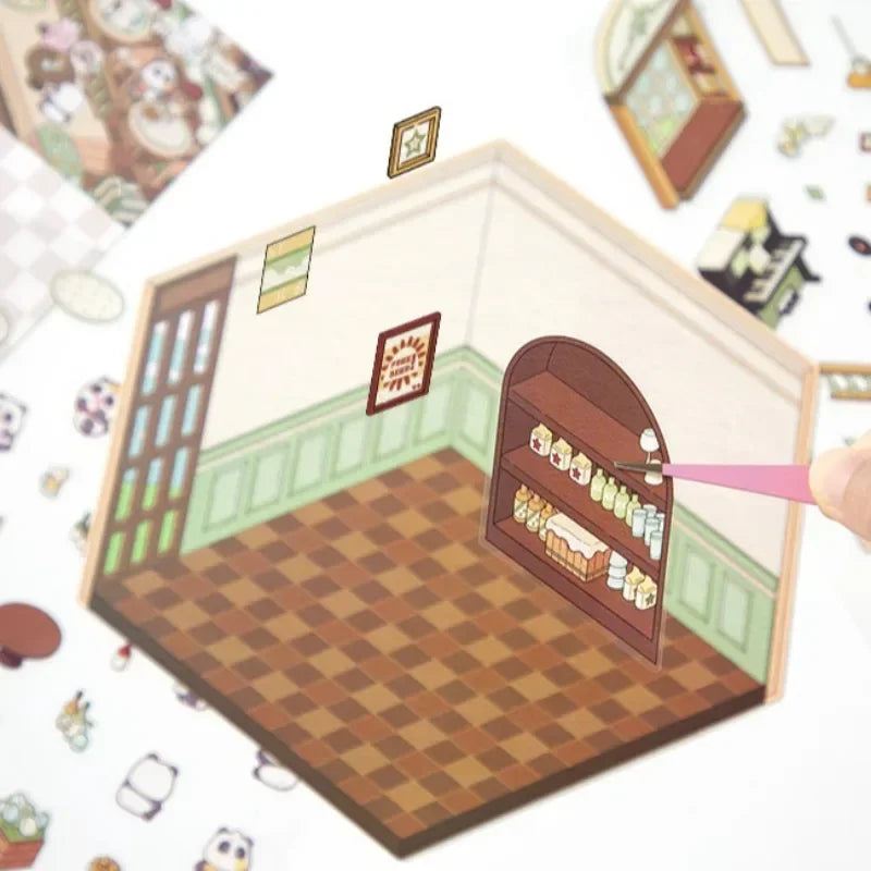 Landscape Series 3D Sticker Paper DIY Three-dimensional Sticker Waterproof Restaurant Creative Journal Stickers Miniature Scene