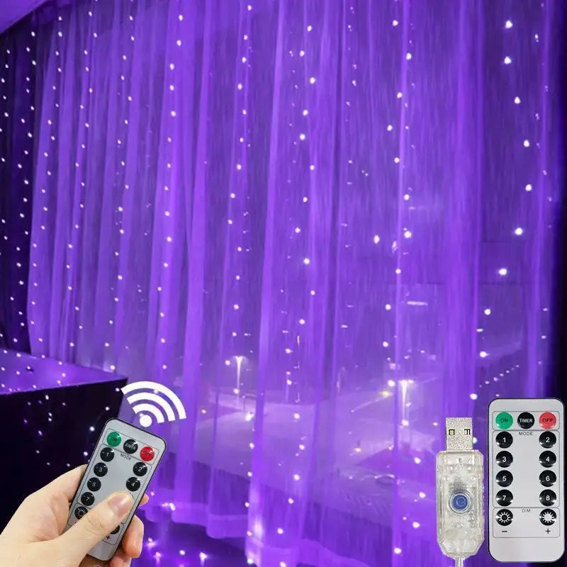 Holiday Decor Party Birthday Decoration LED 8 Mode Christmas Light USB Curtain String Light 3M 4M 6M Garland Wedding Fairy Light