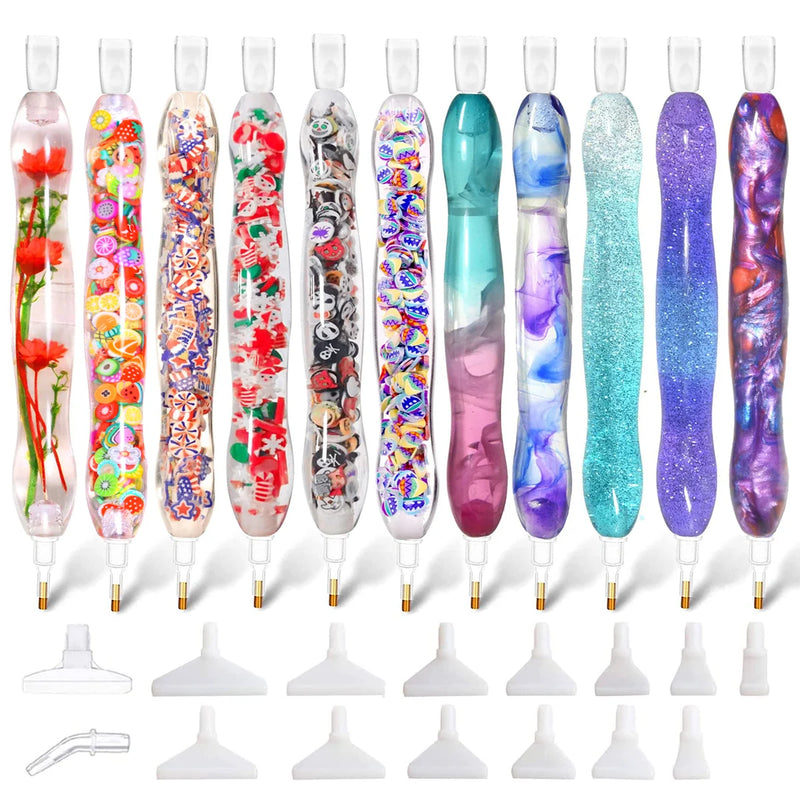 Handmade Resin 5D Diamond Painting Art Drill Pen Stylus Kit Tool Accessories and  Tips Heads Placer  for Diamond Paint Art Pen