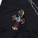 Cross Grunge Denim Mini Pleated Skirt Punk Harajuku Kawaii Emo Gothic Punk Low Waist Jeans Skirts Y2k Indie 90s Dark Aesthetic