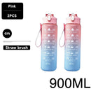 Water Bottle Motivational Sport Water Bottle Leakproof Drinking Bottles Outdoor Travel Gym Fitness Jugs For Kitchen