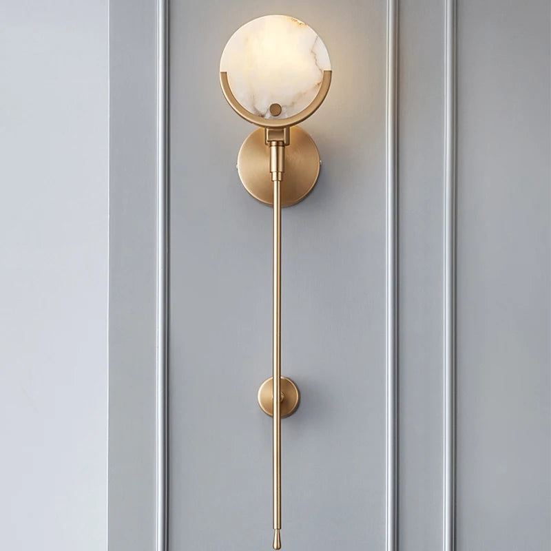 Modern Gold Marble Wall Lamp For Living Room Bedroom Hotel Minimalist Bedside Lamp LED Home Indoor Light Fixtures