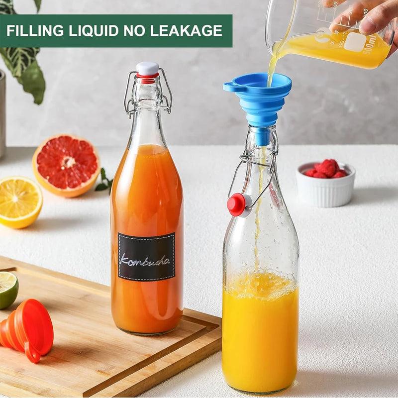 1L Swing Top Glass Bottles Airtight Stopper Lids Flip Top Brewing Bottle for Fermentation, Kombucha, Mead, Vinegar, Beer, Kefir