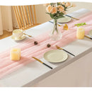 Wedding Pink Pearl Mesh Table Runner 10FT Sheer Voile Dining Table Decoration For Romantic Wedding Engagement Anniversary Party