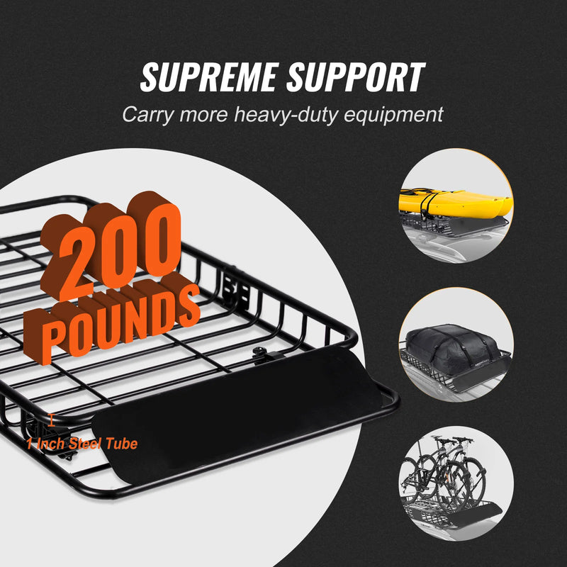 SucceBuy Roof Rack Cargo Basket 46"x36"x4.5"/51"x36"x5" Rooftop Cargo Carrier Heavy-Duty 200 LBS Capacity for SUV Truck Vehicle