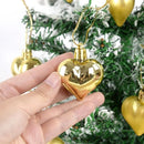 12pcs/box Heart Shaped Hanging Ornaments For Valentine's Day Christmas Pendant Xmas Tree Ball Navidad New Year Xmas Party Decor