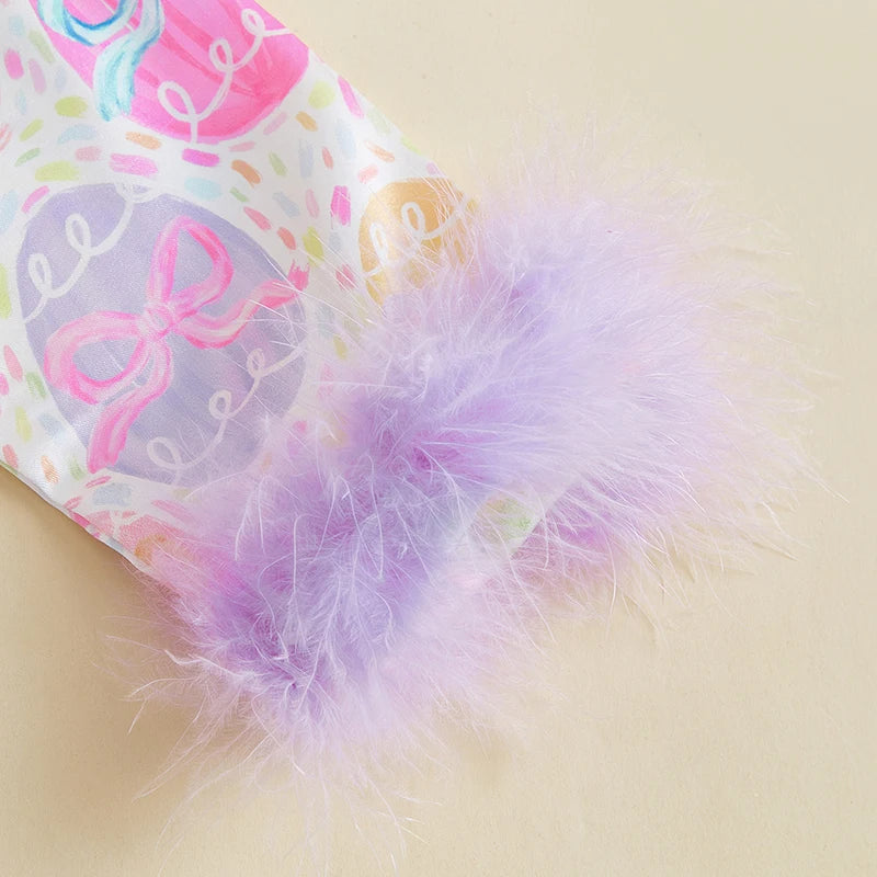 Easter Boys Pajamas Set Bunny Print Cozy Long Sleeve Tops with Matching Pants Sleepwear for Kids