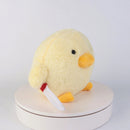 28cmLittle yellow duck with knife Plush Pillow Animals Simulated Ducks Plushie Toy Cute Home Decor Pillow Kids Easter Gift