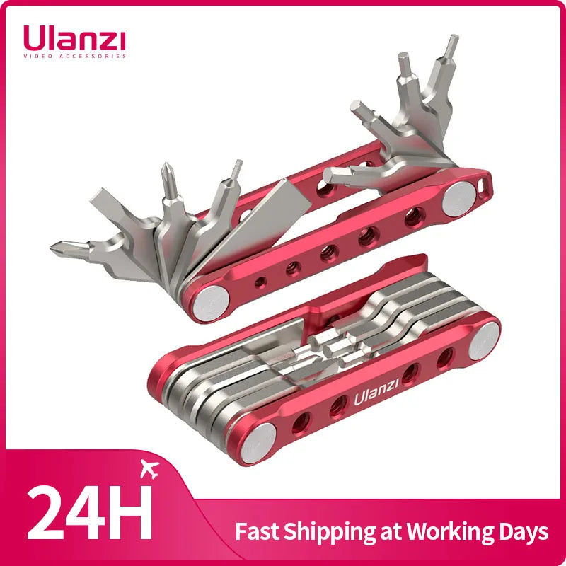 Ulanzi 9 in 1 Functional Tools Universal DSLR Camera Rig Folding Tool Set with Screwdrivers and Wrenches