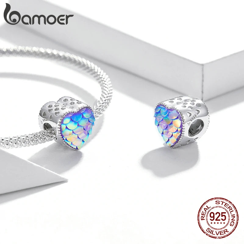 BAMOER Silver Charm Collection 925 Sterling Silver Dazzling CZ Beads fit Bracelets & Bangles Jewelry