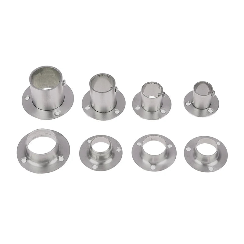 Stainless Steel Flange For Wardrobe Curtain Rod Holder Round Tube Holder Bracket Furniture Fittings Towel Tube Holder