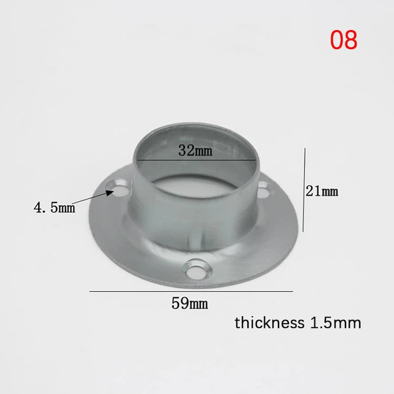 Stainless Steel Flange For Wardrobe Curtain Rod Holder Round Tube Holder Bracket Furniture Fittings Towel Tube Holder