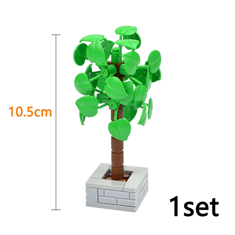 Trees Building Blocks City MOC Pine Tree Plant Set Spruce Farm Street Scene Garden View Assembly 3778 Bricks Educational Kid Toy