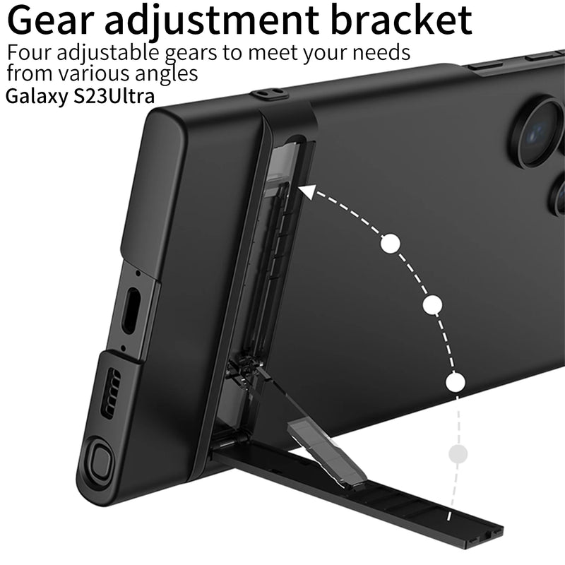 Ultra-thin Skin-friendly Matte For Samsung Galaxy S24 S23 Ultra Case Adjustment Bracket Shockproof Protective Cover Accessories