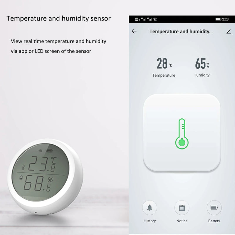 Tuya Zigbee Smart Temperature And Humidity Sensor With LED Screen Display Compatiable With Alexa Google Assistant