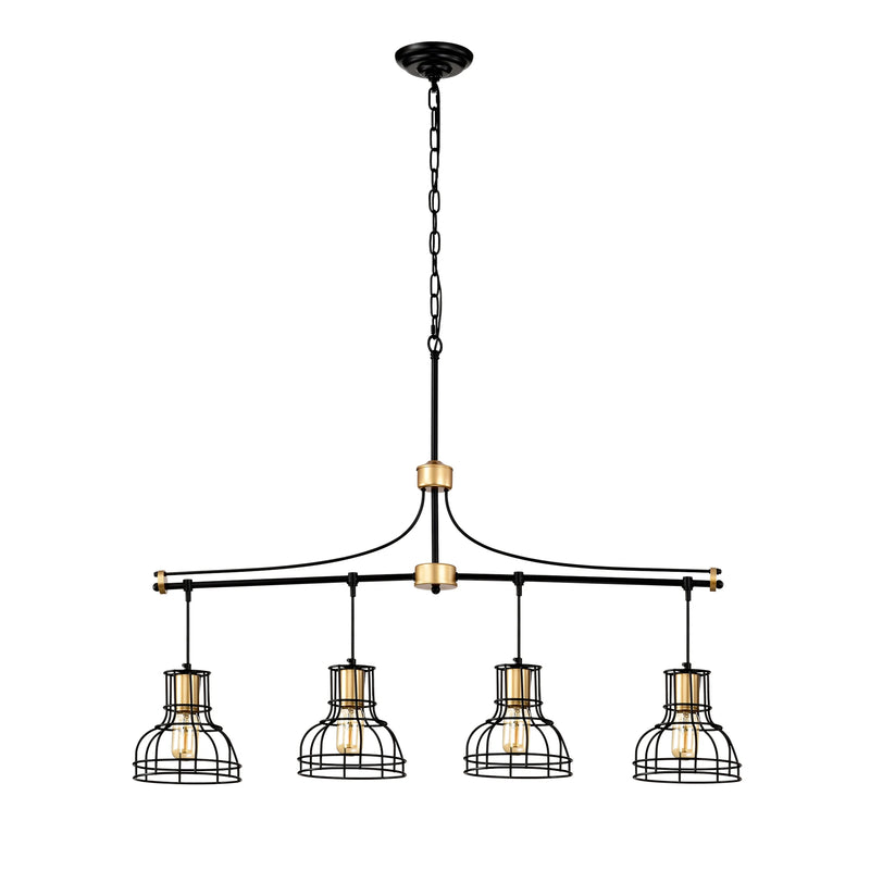 Dining Room Light Fixture/Chandelier Over Table, 40-Inch Hanging for Farmhouse Linear Chandeliers,4-Light Kitchen Island Lightin