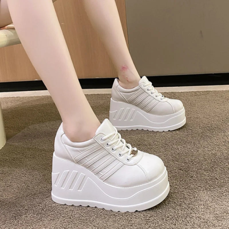 Zapatillas De Mujer Punk Style Platform Women Shoe New Vintage Japanese Slope Heel Casual Shoes College Sneakers Tenis Feminino