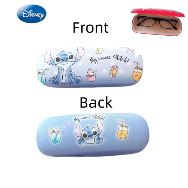 Disney Cartoon Stitch Figure Printed Glasses  Anime Case Hard Shell Protective Student Glasses Storage Box Boys Girls Birthday