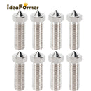 8pcs 3D Printer Parts Volcano Nozzle Brass Stainless Steel 0.4 0.6 0.8 1.0 1.2mm M6 Heatblock Nozzle Sidewinder Genius Anycubic