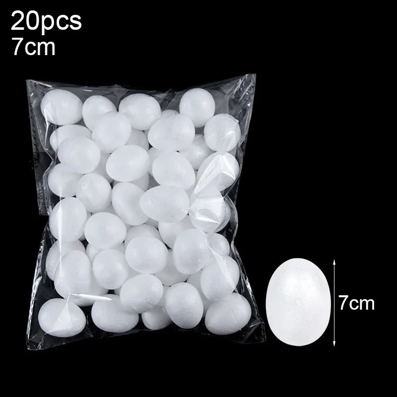 9/7/6/5cm Unfinished White Easter Eggs 20 Pcs Bird Pigeon Eggs Painted DIY Craft  Kids Gift Easter Party Deorations for Home