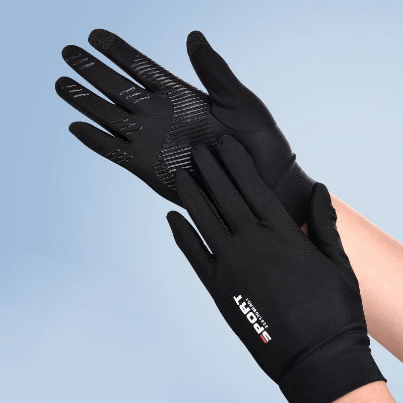 Ice Silk Full Finger Cycling Gloves For Men And Women Outdoor Sports Fitness Driving Fishing High-elastic Comfortable Sunscreen