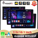 Podofo 4 + 64G 7 ''/9''/10.1 ''Car Radio Universal Android Multimedia Player WIFI GPS Navigation Carplay Android Auto DSP Car Audio