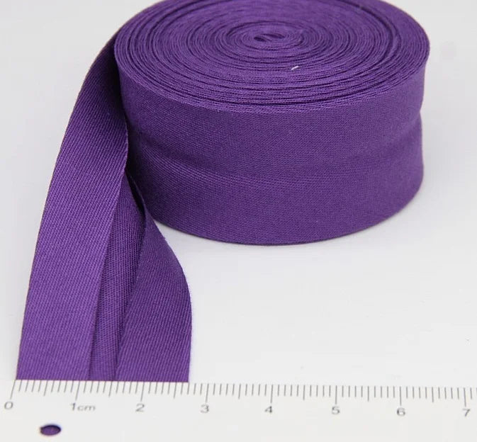 25mm (1“) width Bias Tape 100% Cotton Extra Soft for Baby Cloth Skin-friendly Fablic Bias Binding Tape Ironed Folded 12 yards