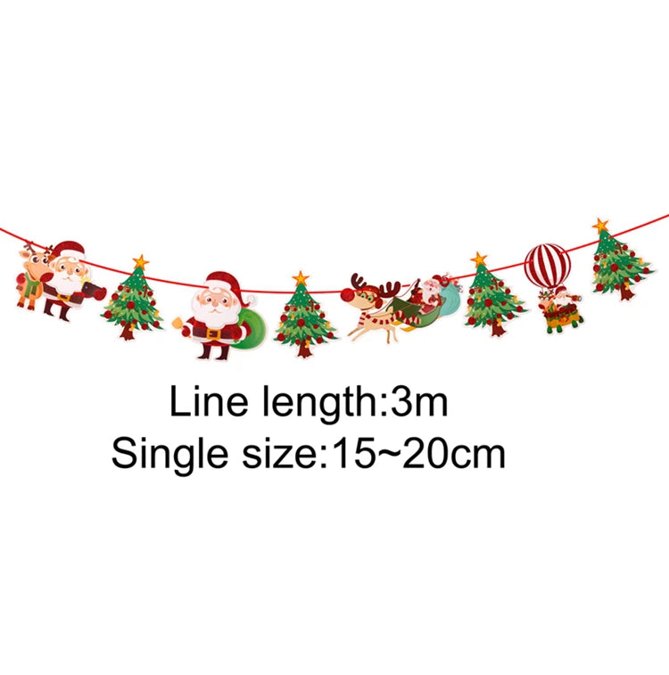 Christmas Banner 2023 Merry Christmas Decorations for Home Garland Santa Claus Navidad Natal Xmas Gift Noel Decor New Year 2024