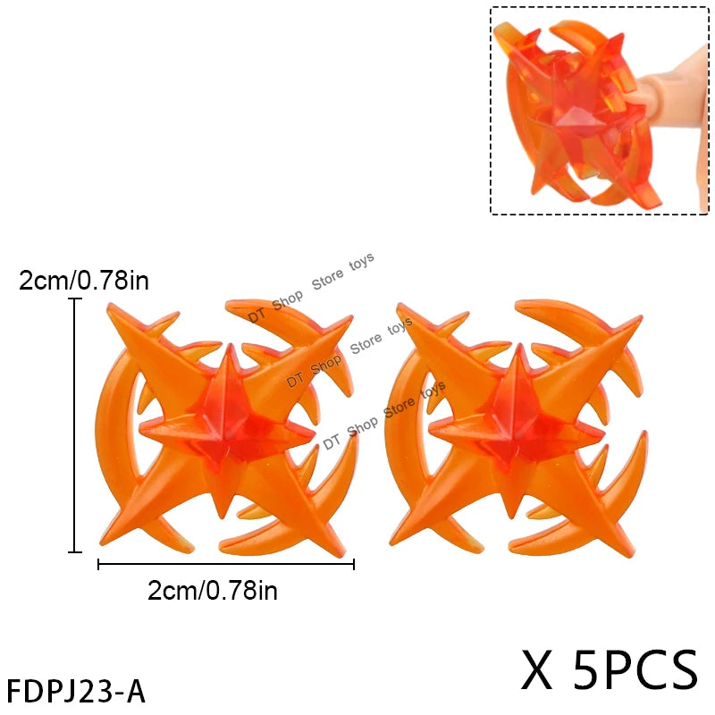 5PCS Cartoon Special Effects Pieces Arm Fist Wind Lightning Leg Flames Weapons Accessories Assemble Scene Bricks Kids for Toys