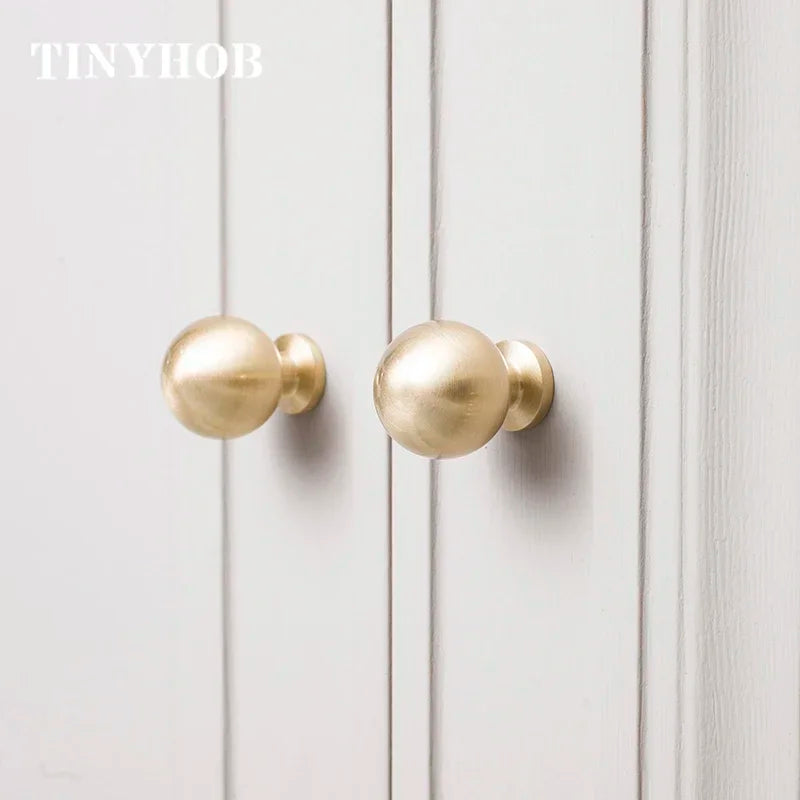 Tinyhob Round Ball Dresser Knobs Drawer Pulls Handles Gold Furniture Handles for Cabinets and Drawers Knobs Wardrobe Pulls