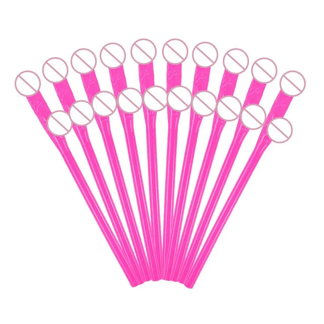 New Bachelorette Party Penis Straws Plastic Novelty Nude Dick Drink Straw For Hen Night Bar Decor Wedding Team Bride Supplies
