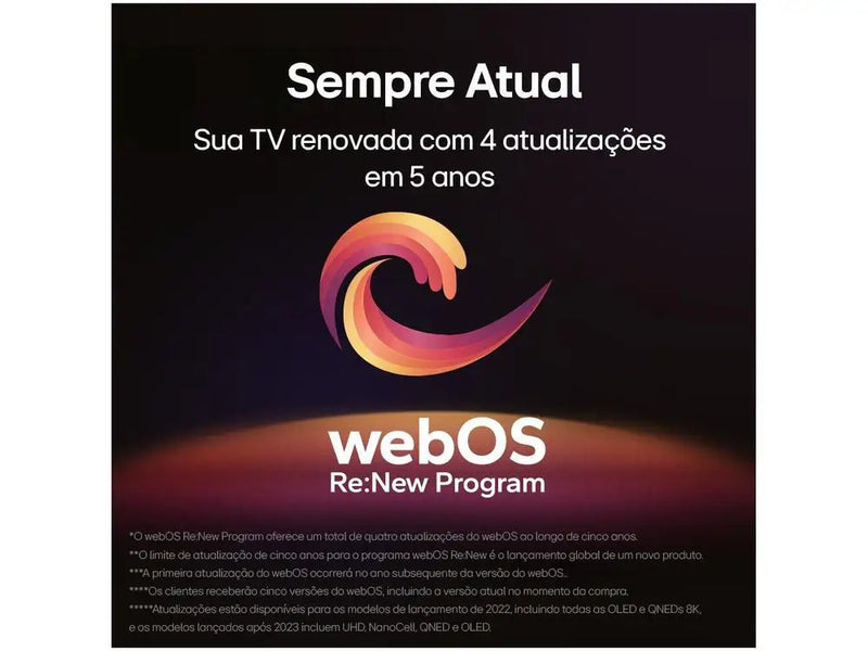 Smart TV 50 "4K LCD LED NanoCell LG 50NANO80TSA WebOS 24 Processor α5 Ger7 Wi-Fi and Bluetooth with Alexa 3 HDMI 2 USB