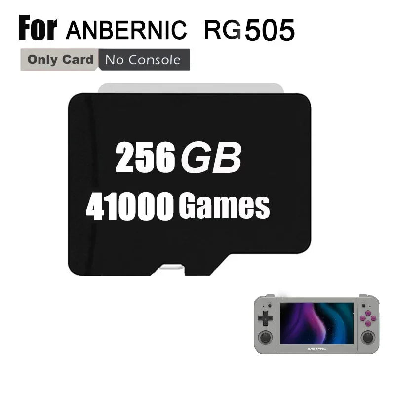 ANBERNIC RG505 Memory Cards Sd Card PS2 Preloaded Game 3ds Gamecube TF Card Video Game Consoles 512G PSP PS1 GBC 70000GAMES