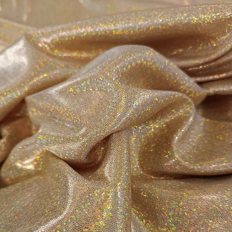 3/5/10M Glitter Iridescent Stretch Spandex Sparkly Fabric For DIY Costumes Gown Evening Dress Christmas Party Wedding Decoration