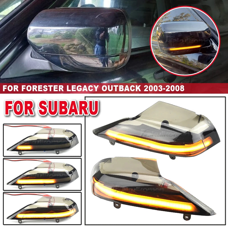 Car LED Dynamic Turn Signal Lights For Subaru Forester Side Mirror Blinker Indicator For Subaru Outback Legacy 2003-2008